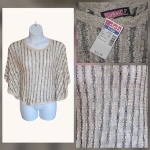 Vintage Y2K NOS SAY WHAT? (Deb Store) Knit Sweater Poncho Women Junior Size XL